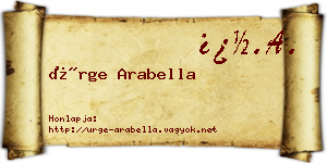 Ürge Arabella névjegykártya